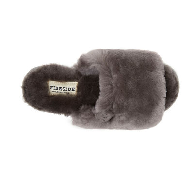 Dearfoams Fireside Cairns Genuine Shearling Womens Slip-On Slippers