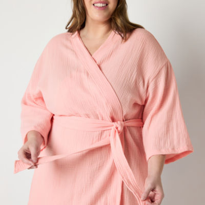 Liz Claiborne Womens Plus 3/4 Sleeve Long Length Robe