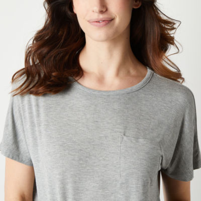 Ambrielle Womens Short Sleeve Crew Neck Pajama Top