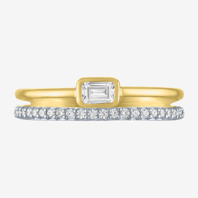 Diamond Addiction (G-H / Si2-I1) Womens 1/3 CT. T.W. Lab Grown White 10K Gold Cocktail Ring