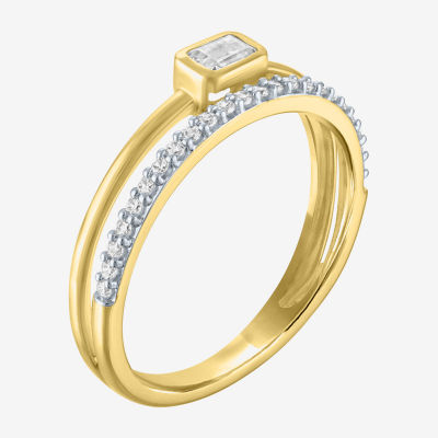 Diamond Addiction (G-H / Si2-I1) Womens 1/3 CT. T.W. Lab Grown White 10K Gold Cocktail Ring
