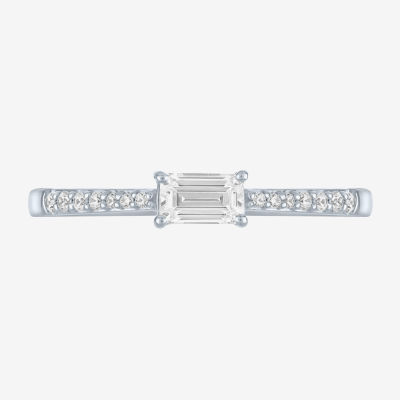 Diamond Addiction (G-H / Si2-I1) Womens 1/3 CT. T.W. Lab Grown White Diamond 10K White Gold Cocktail Ring