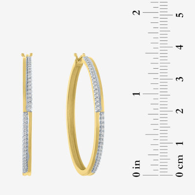 Diamond Addiction (G-H / Si2-I1) 1/4 CT. T.W. Lab Grown White Diamond 14K Gold Over Silver 36.4mm Hoop Earrings