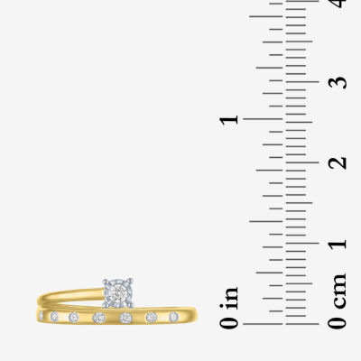 Diamond Addiction (G-H / Si2-I1) Womens 1/10 CT. T.W. Lab Grown White 14K Gold Over Silver Cocktail Ring