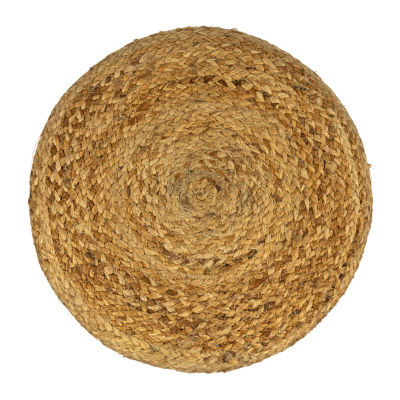 Northlight 15" Braided Jute & Wood Handmade Three Legged Floor Pillows