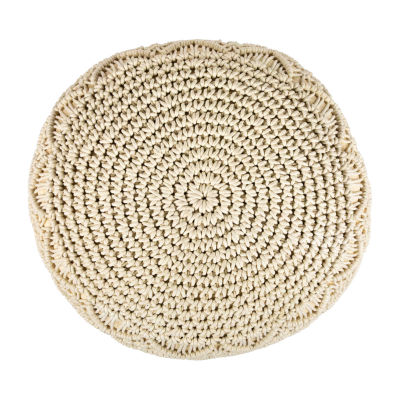 Northlight 18" Solid Handmade Natural Cotton Pouf Floor Pillows