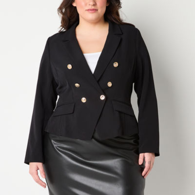Bold Elements Womens Regular Fit Double Breasted Blazer-Plus