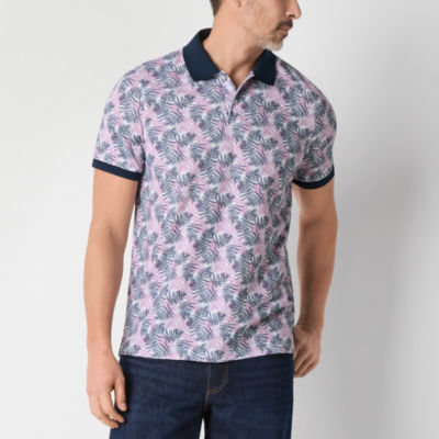 St. John's Bay Premium Print Mens Slim Fit Short Sleeve Polo Shirt