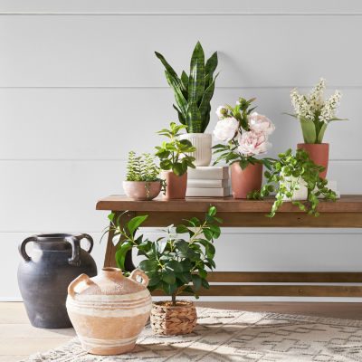 Linden Street 10.5 In Stripe Terracotta Vase