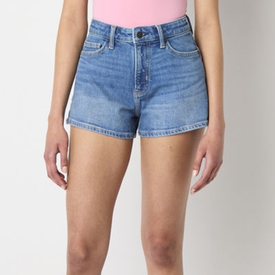 Arizona Womens High Rise Shortie Short-Juniors