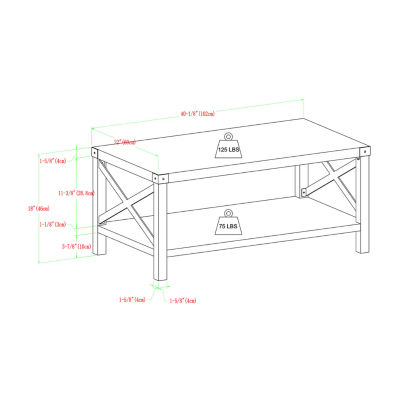 Metal X Rustic Wood Coffee Table