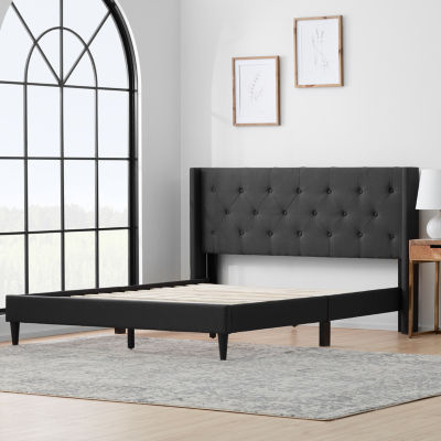 The Dream Collection by Lucid® Upholstered Wing Back Bed