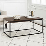 Open Box Frame Mixed Material Coffee Table