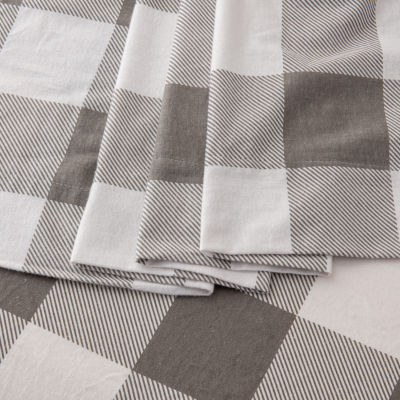 Linery Turkish Cotton Print Flannel Wrinkle Resistant Sheet Set