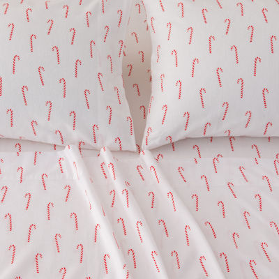 Linery Cotton Holiday Print Flannel Wrinkle Resistant Sheet Set