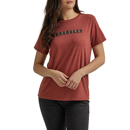  Wrangler Womens Round Neck Short Sleeve Graphic T-Shirt