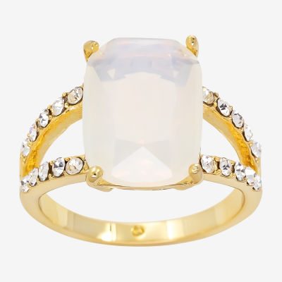 Sparkle Allure Crystal 14K Gold Over Brass Cocktail Ring