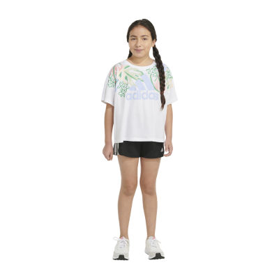 adidas Big Girls Crew Neck Short Sleeve Graphic T-Shirt