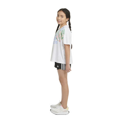 adidas Big Girls Crew Neck Short Sleeve Graphic T-Shirt