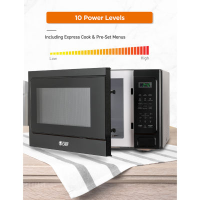 COMMERCIAL CHEF 1.3 Cu. Ft. Countertop Microwave with Digital Display Black Microwave & 10 Power Levels