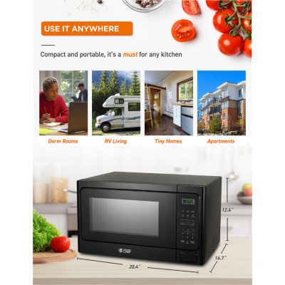 COMMERCIAL CHEF 1.3 Cu. Ft. Countertop Microwave with Digital Display Black Microwave & 10 Power Levels