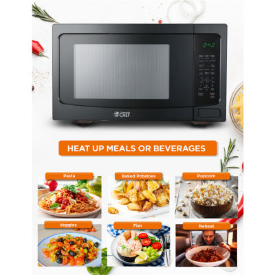 COMMERCIAL CHEF 1.6 Cu. Ft. Countertop Microwave with Touch Controls & Digital Display & 10 Power Levels
