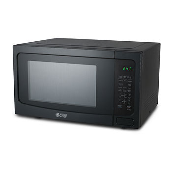 Magic Chef 1.6 Cu Ft Countertop Microwave Push Button Door Black