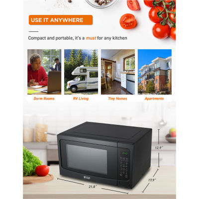 COMMERCIAL CHEF 1.6 Cu. Ft. Countertop Microwave with Touch Controls & Digital Display & 10 Power Levels
