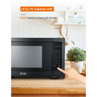 COMMERCIAL CHEF 1.6 Cu. Ft. Countertop Microwave with Touch Controls & Digital Display & 10 Power Levels