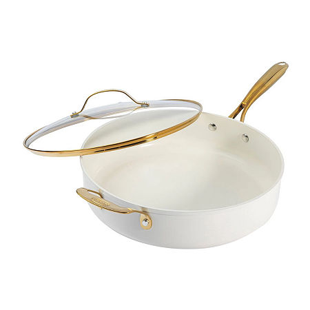 Gotham Steel Ultra 5.5-qt. Non-Stick Jumbo Cooker Pan With Lid And Gold Handle, One Size, White