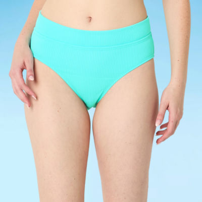 Decree Womens Textured High Waist Bikini Swimsuit Bottom Juniors