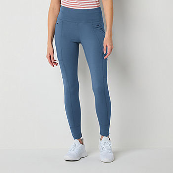 Free Country Womens Mid Rise Moisture Wicking Full Length Leggings, Color:  Chambray - JCPenney