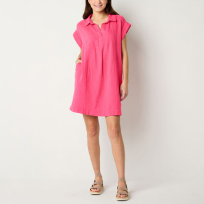 St. John's Bay Womens Tall Short Sleeve Shift Dress