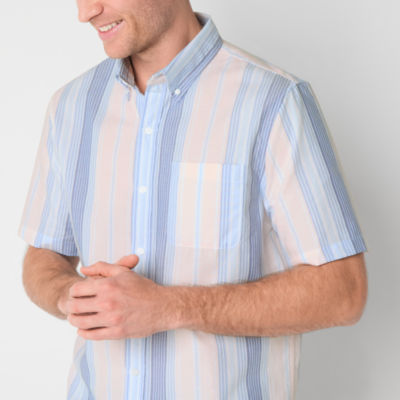 St. John's Bay Performance Oxford Mens Slim Fit Short Sleeve Button-Down Shirt