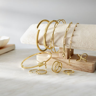 Gold Addiction Womens 14K Gold 7.5 Inch Hollow Paperclip Chain Bracelet