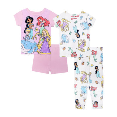 Disney Collection Toddler Girls Ariel Cinderella Princess 4-pc. Pajama Sets