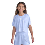 adidas Big Kid Girls Crew Neck Short Sleeve Jersey, Color: Crystal