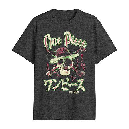 One Piece Mens Crew Neck Short Sleeve Classic Fit Big and Tall Graphic T-Shirt, 5x-large Tall, Black