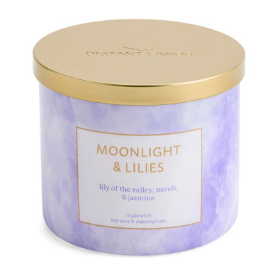 Distant Lands Moonlight & Lilies 3-Wick Scented Jar Candle
