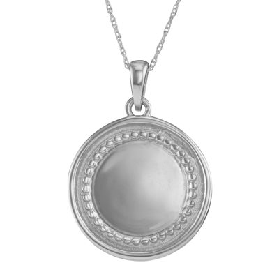 Personalized 14K White Gold Initial Disc Pendant Necklace