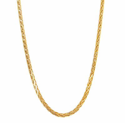 14K Gold Inch Solid Wheat Chain Necklace