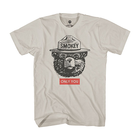 Smokey The Bear Mens Crew Neck Short Sleeve Regular Fit Graphic T-Shirt ...