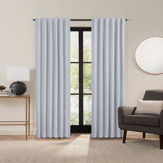 Fieldcrest Luxury Alden Linen Energy Saving 100% Blackout Rod Pocket Back Tab Single Curtain Panel