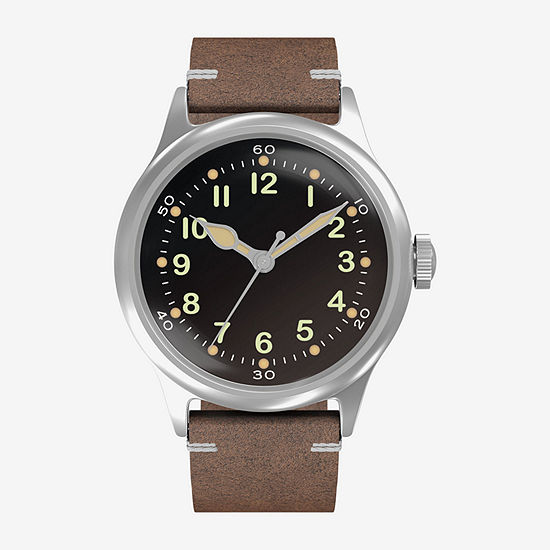 Praesidus Mens Automatic Brown Leather Strap Watch P-42-Mb-Lbrk1