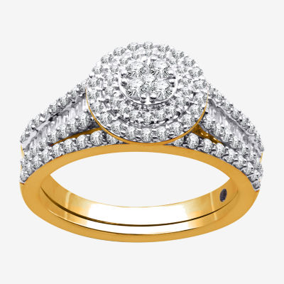 I Said Yes (H-I / I1) Womens 1 CT. T.W. Lab Grown White Diamond Sterling Silver or 14K Gold Over Silver Round Bridal Set