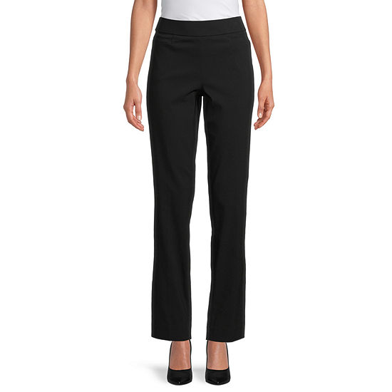 Liz Claiborne Womens Lisa Mid Rise Straight Pull-On Pants - JCPenney