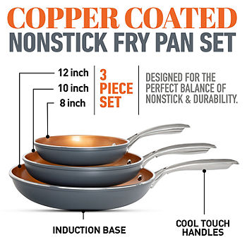 Gotham Steel Pro Hard Anodized 3-pc. Nonstick Ceramic Frying Pan Set