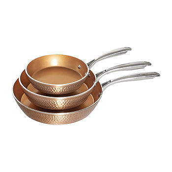 Gotham Steel Hammered Copper 3-Pc. Nonstick Fry Pan Set, Color