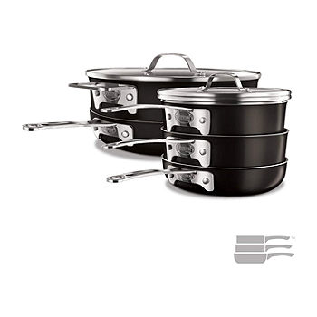 Gotham Steel 10-Pc. Stackable Pots And Pans Cookware Set With Utensils,  Color: Black - JCPenney