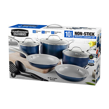 Granitestone Stainless Steel Blue 10-pc. Cookware Set, Color: Blue -  JCPenney